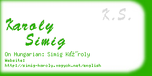 karoly simig business card